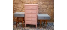 Commode semainier rose et paillettes