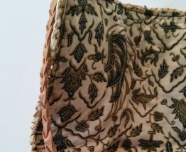 Sac besace en rafia et cuir