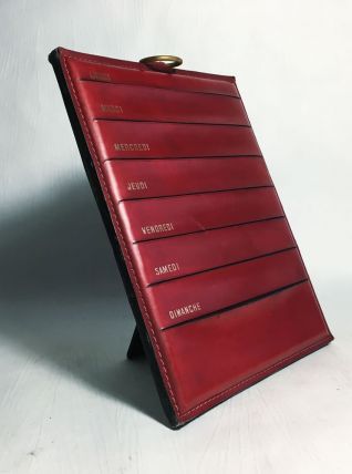 Organiseur cuir rouge vintage