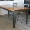 Table industrielle bois massif et acier