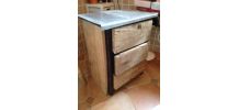 Meuble bas customisé avec bois de récup' et zinc