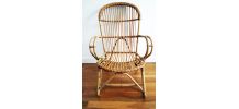 Grand Fauteuil en rotin vintage