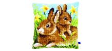 Coussin canevas point de croix - 40X40 cm rembourré 