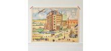Affiche scolaire Rossignol reconstruction / maquis
