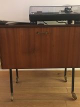 Mini buffet bar vintage inspiration 50s 60s, parfait pour platine et disques vinyls 33 tours