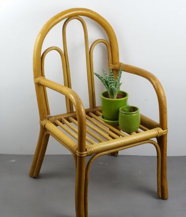 Fauteuil en rotin vintage pour enfant