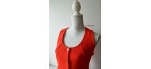 Robe chasuble coupe trapèze rouge vif babydoll yéyé sixties vintage 60's