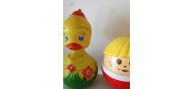 culbutos 70 ' s vintage maréchal, fisher price