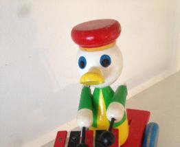 jouet à tirer canard xylophone bois vintage 