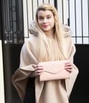 Poncho à capuche fourrure