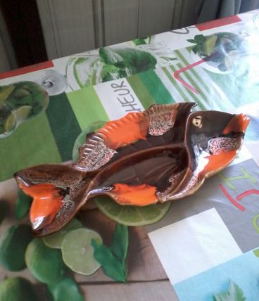 PLAT VALAURIS EN FORME DE POISSON ANNEE 60/70 VINTAGE