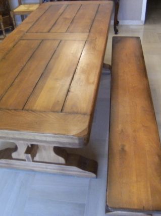 table et banc en chêne massif