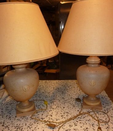 2 lampes terre cuite