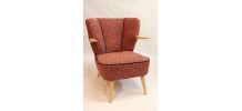 Fauteuils vintage année 60 accoudoirs suspendus refait neuf.