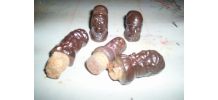 LOT 5 BOUCHONS DE BOUTEILLES ANCIENS EN TERRE CUITE 