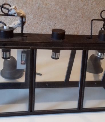 Lustre rectangulaire industriel 3 ampoules
