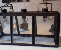 Lustre rectangulaire industriel 3 ampoules