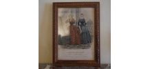 gravure de mode encadrée illustrée Jules David, Le Moniteur de la Mode, Paris