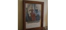 gravure de mode encadrée illustrée Jules David, Le Moniteur de la Mode, Paris