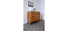 Commode rotin vintage pied compas