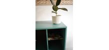 meuble tv vintage pieds compas étagère wax