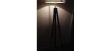 lampadaire créé s/1 ancien trépied photo en bois
