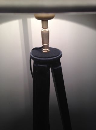 lampadaire créé s/1 ancien trépied photo en bois