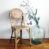 Lot de 4 chaises bistrot rotin 