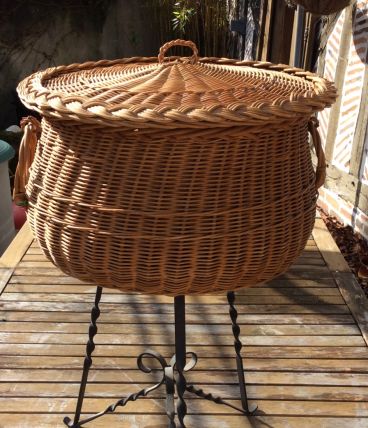 panier à ouvrage en rotin