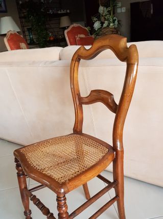 2 chaises a cannage, bois de hetre