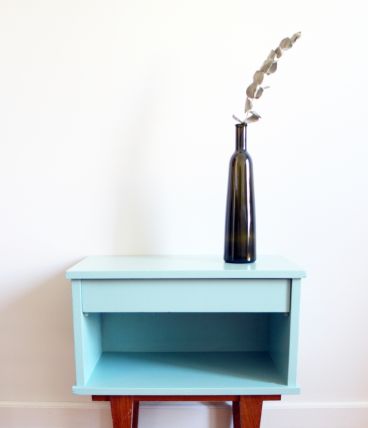 Table de chevet vintage scandinave mint 70's relookée