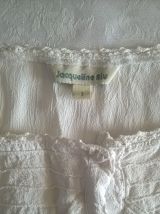 Chemisier style vintage avec jeu de dentelle et broderie écru T34-36