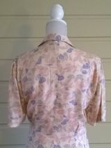 Chemisier-veste vintage T36 saumon pâle imprimé