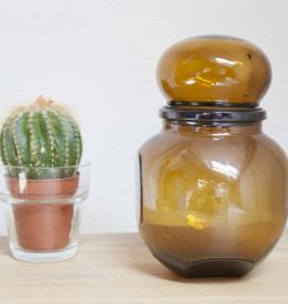 flacon en verre ambré LEVER bouchon rond