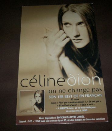 GRAND CARTONNAGE PLV PUB CELINE DION 50 CM PAR 31 CM 
