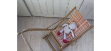 poussette vintage en bois repliable