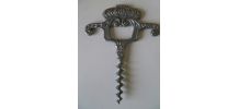 Ancien tire-bouchon décapsuleur, métal argenté 1960