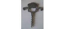Ancien tire-bouchon décapsuleur, métal argenté 1960