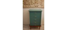 Chiffonnier vert profond vintage rénové