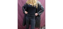 Long manteau cuir noir
