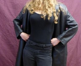 Long manteau cuir noir