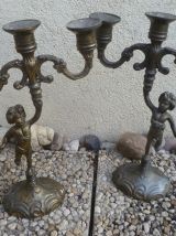 paire de chandelliers Cherubin anciens vintages