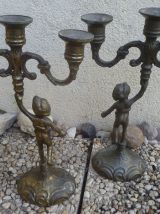 paire de chandelliers Cherubin anciens vintages