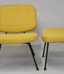 CHAUFFEUSE CM 190 + OTTOMAN PIERRE PAULIN EDITION THONET 1956