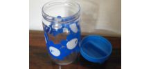 Pot HENKEL fleur bleu 70's