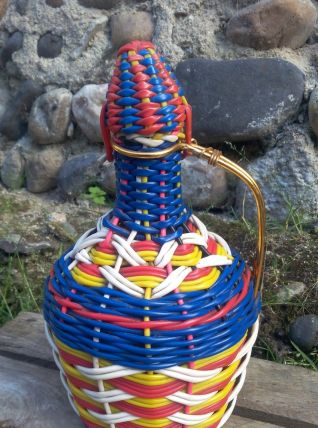 Bouteille scoubidou Veresa - vintage 60