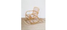 Fauteuil rotin à bascule enfant vintage