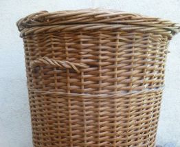 panier baril  a linge  en rotin