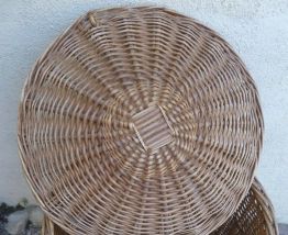 panier baril  a linge  en rotin