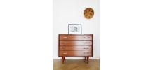 Commode vintage scandinave pieds compas 60s